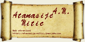 Atanasije Mitić vizit kartica